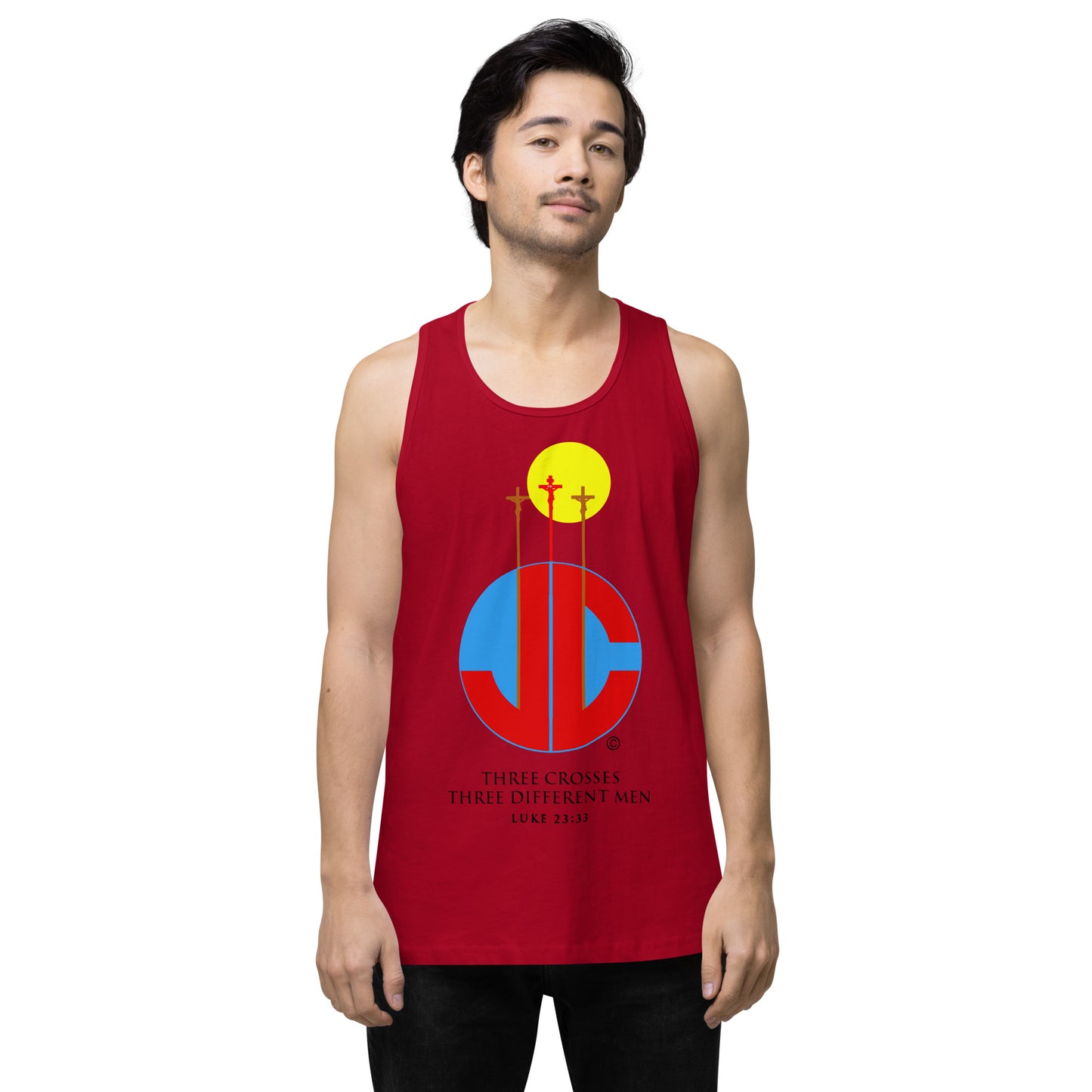 Three Crosses Men’s Premium Tank Top