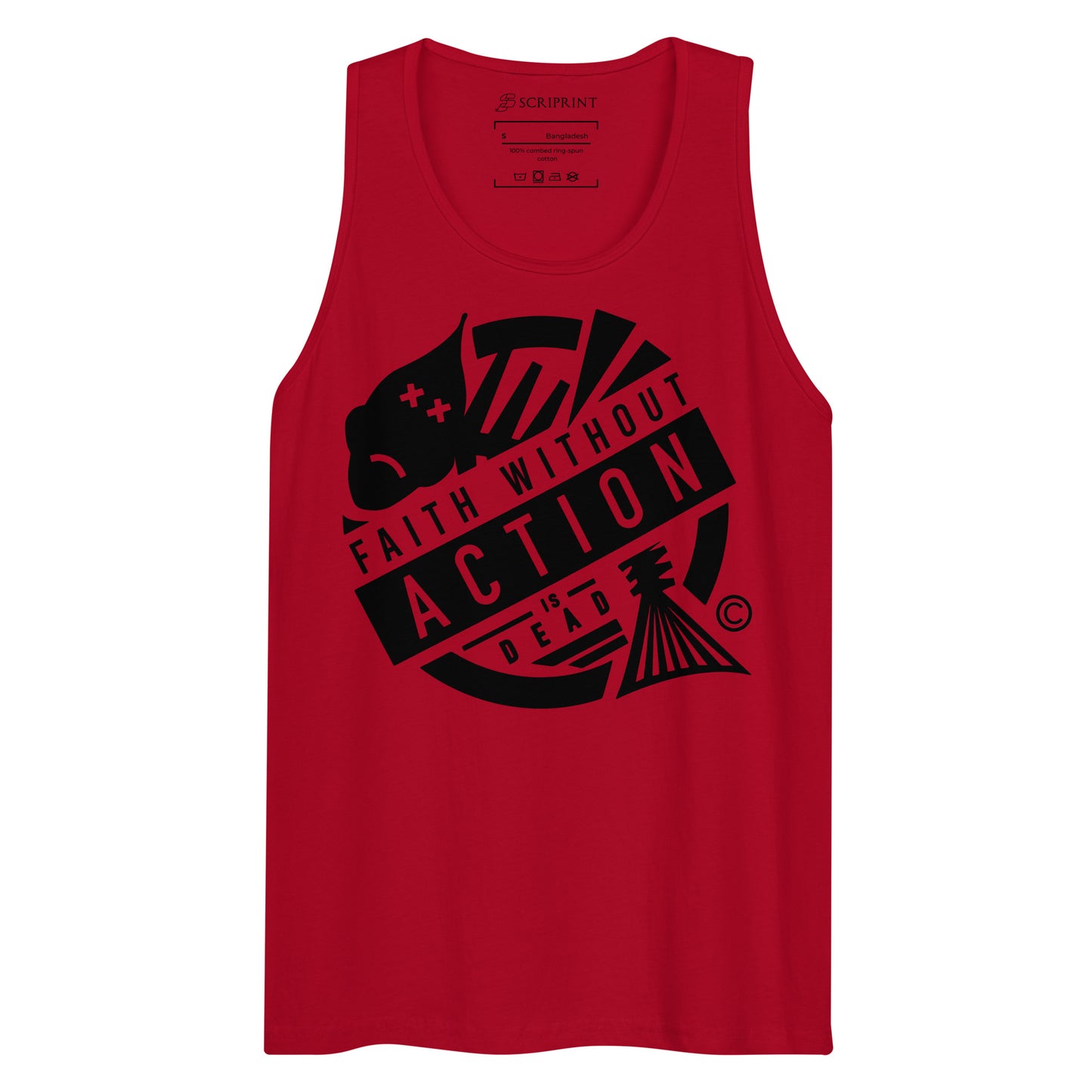 Faith Without Action Men’s premium tank top