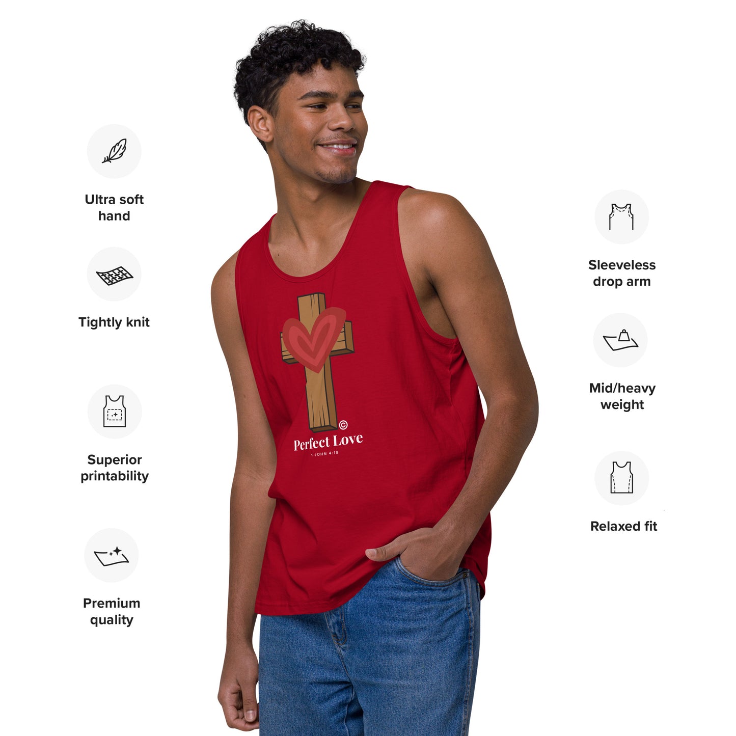 Perfect Love Dark-Colored Men’s Premium Tank Top