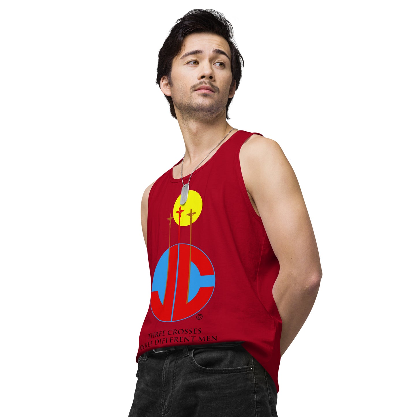 Three Crosses Men’s Premium Tank Top