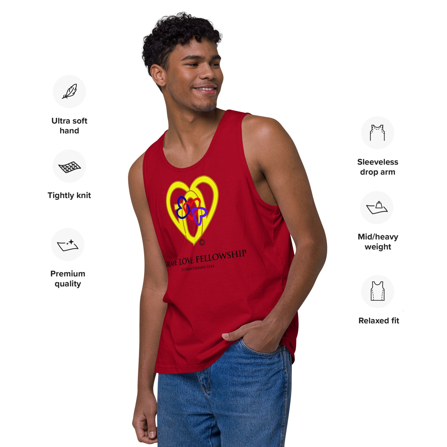 Grace Love Fellowship Men’s Premium Tank Top