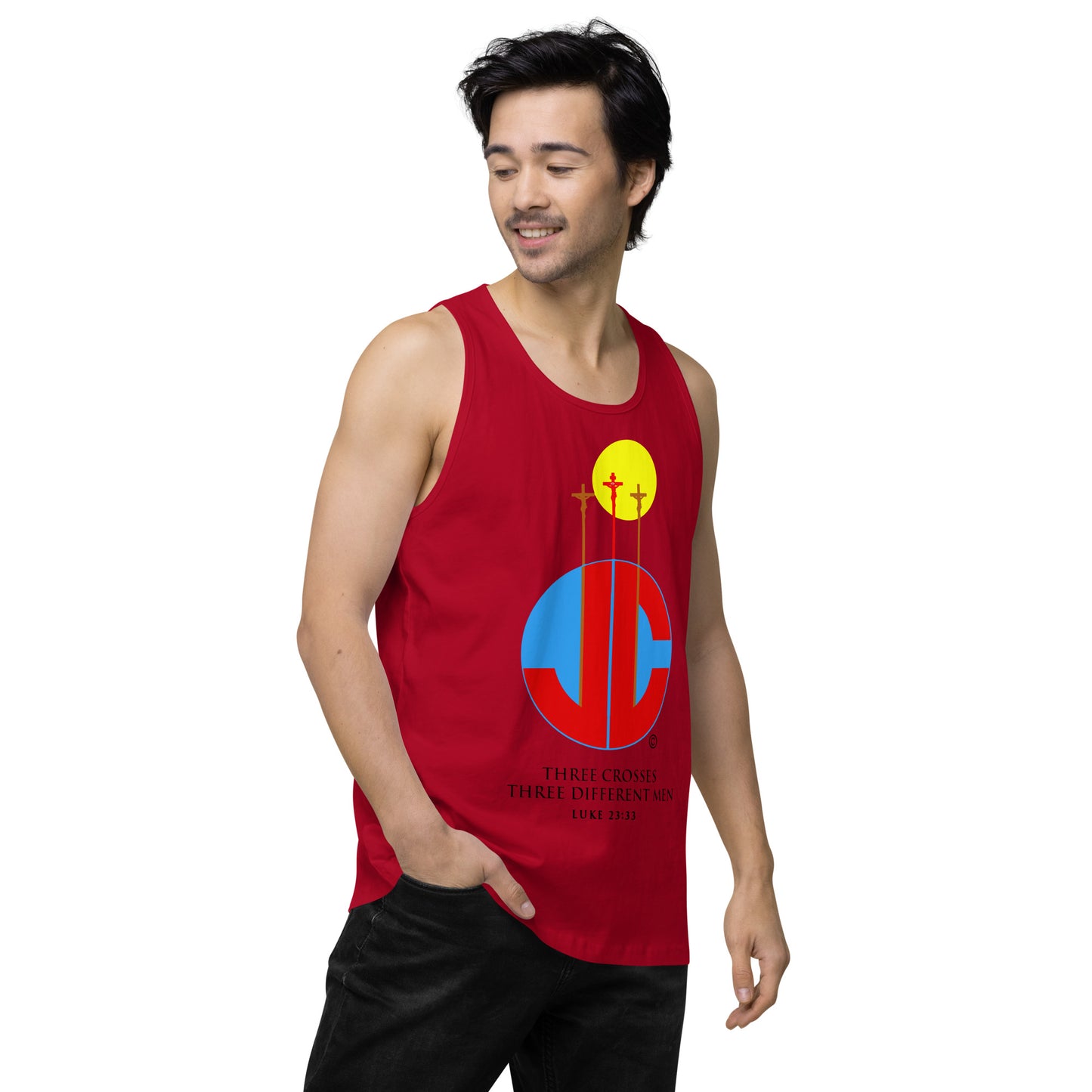 Three Crosses Men’s Premium Tank Top