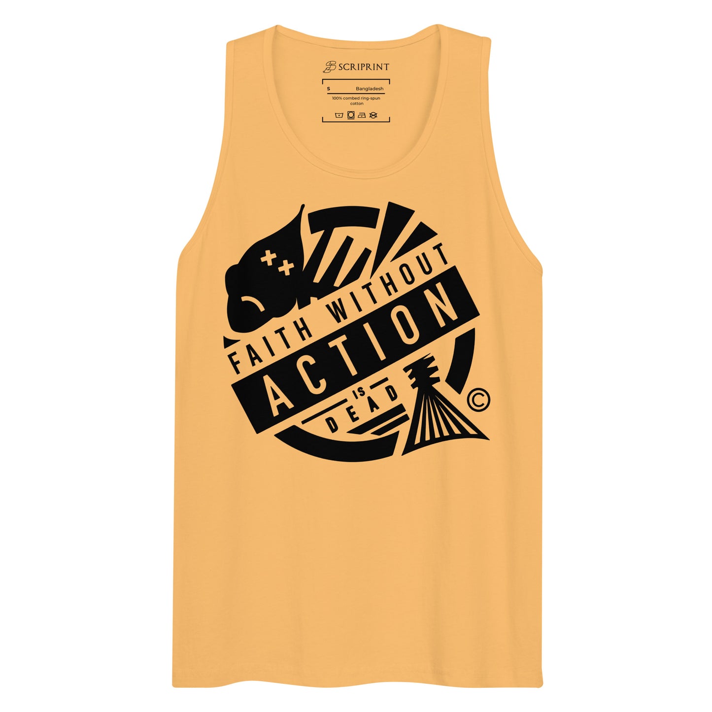 Faith Without Action Men’s premium tank top