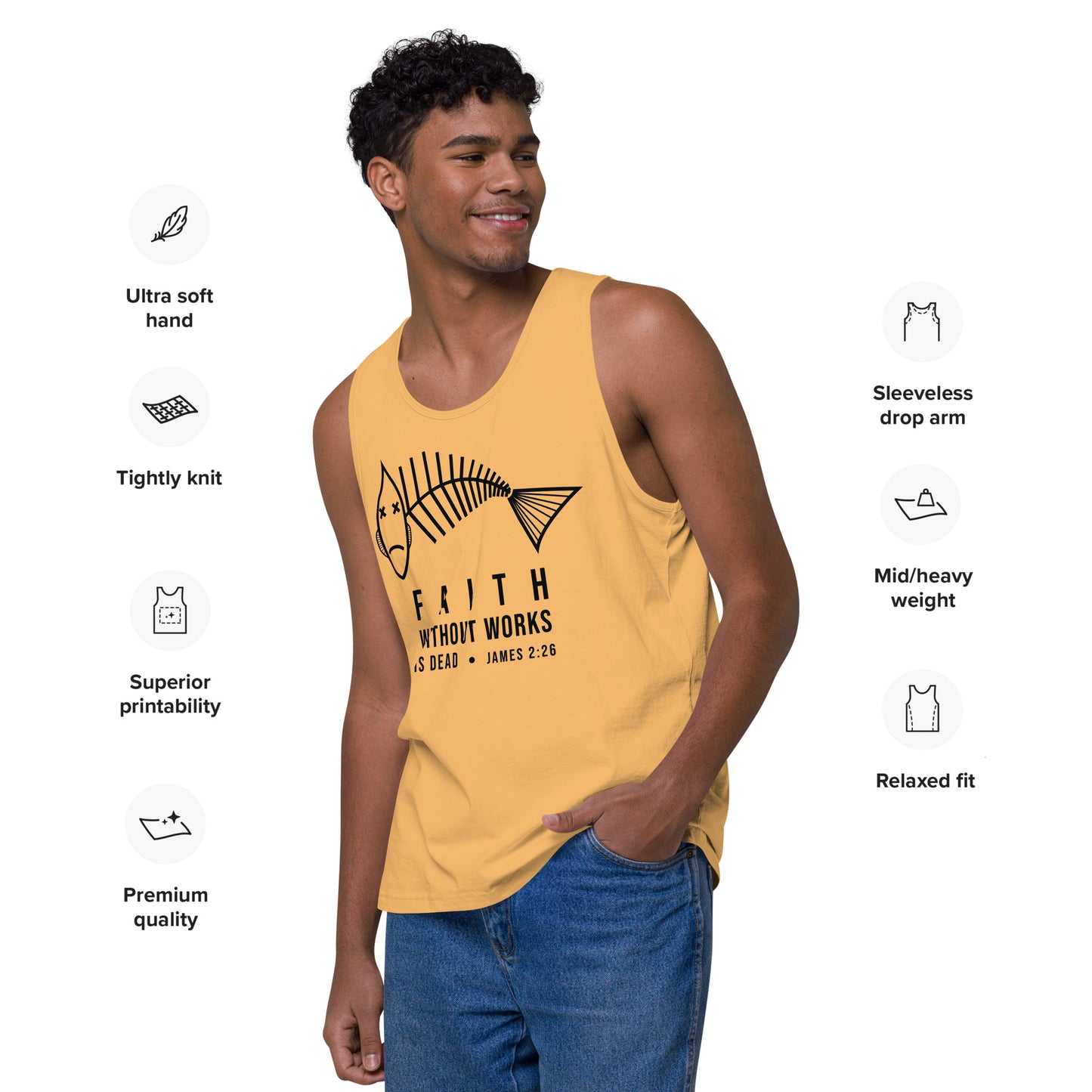 Faith Without Works Men’s Premium Tank Top