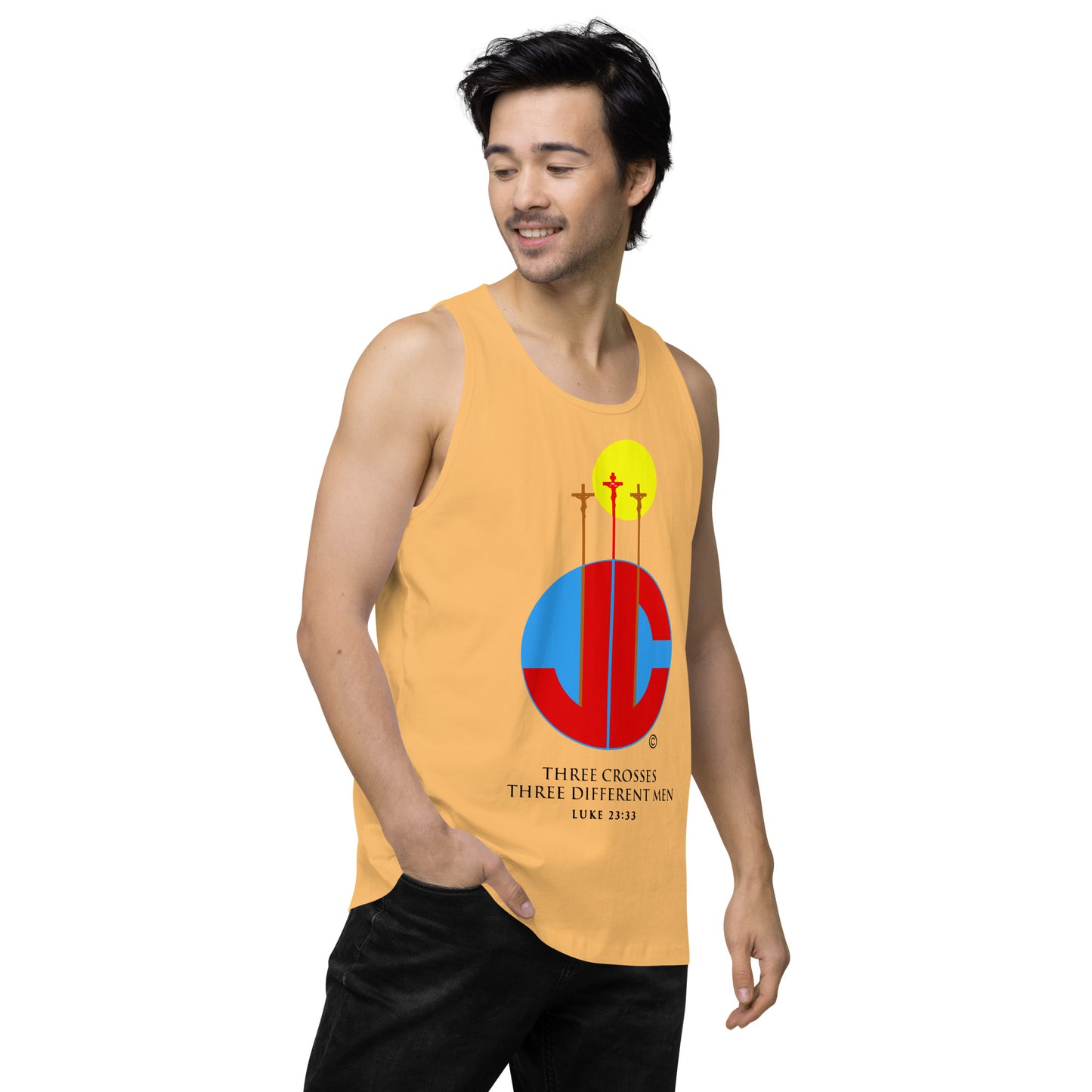 Three Crosses Men’s Premium Tank Top