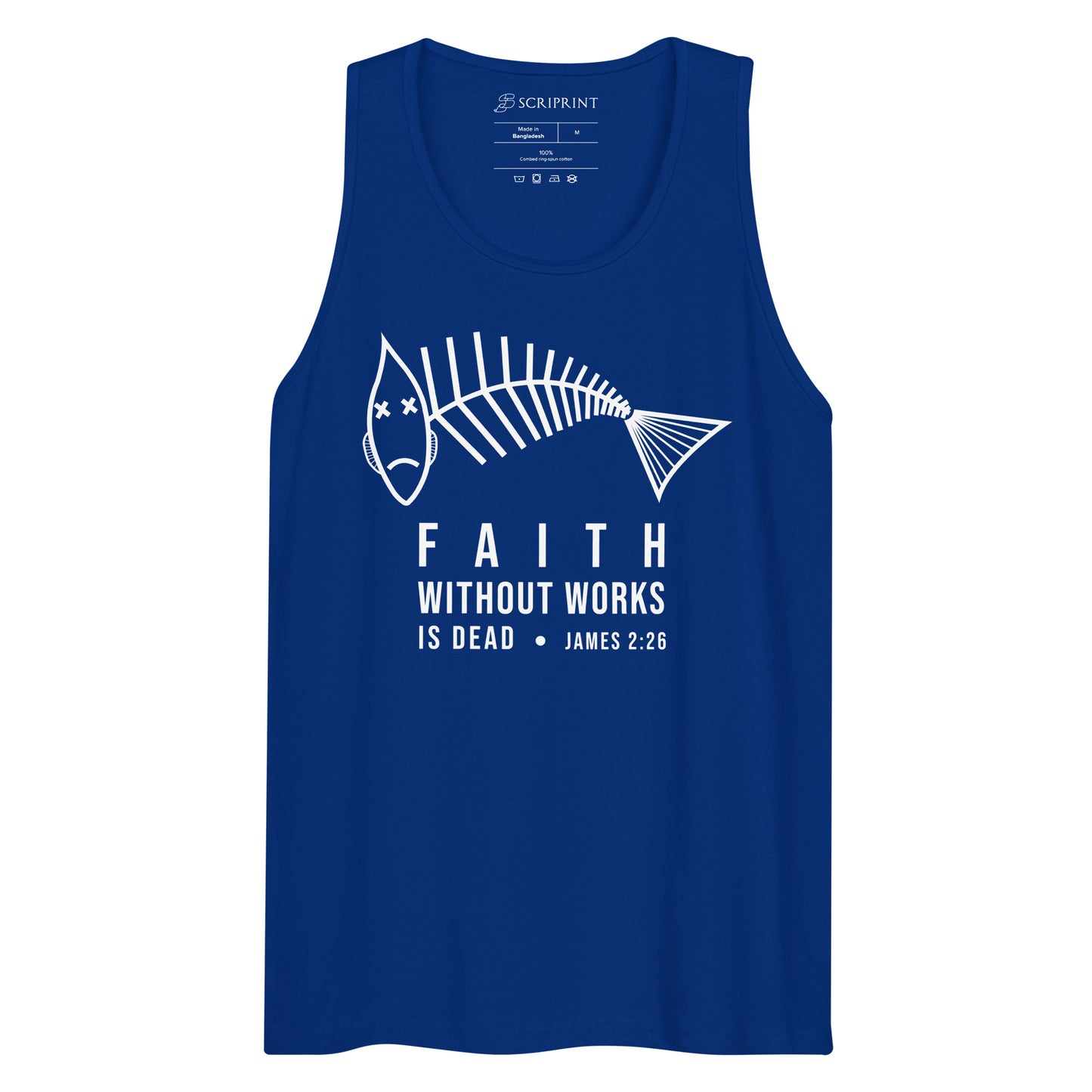 Faith Without Works Dark-Colored Men’s Premium Tank Top