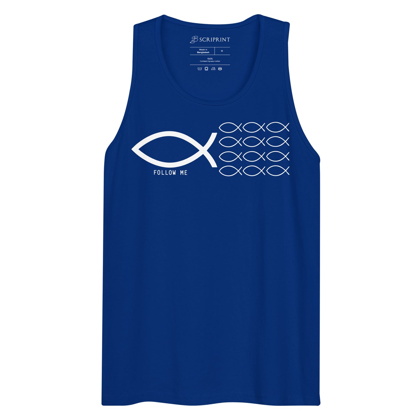 Follow Me Dark-Colored Men’s Premium Tank Top