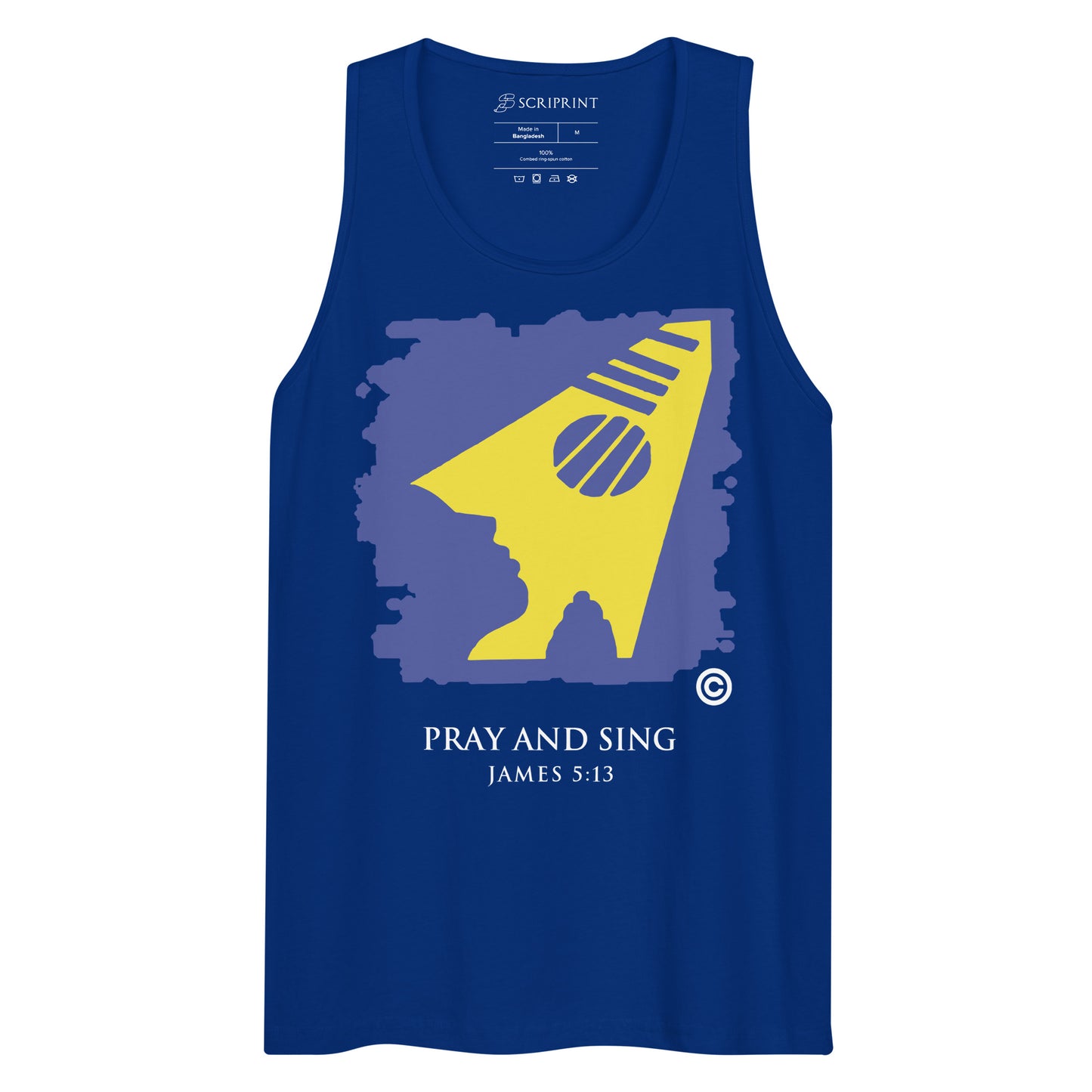 Pray and Sing Dark-Colored Men’s Premium Tank Top