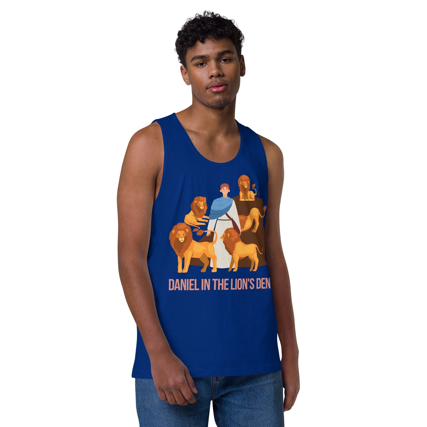 Daniel in the Lion's Den Men’s Premium Tank Top