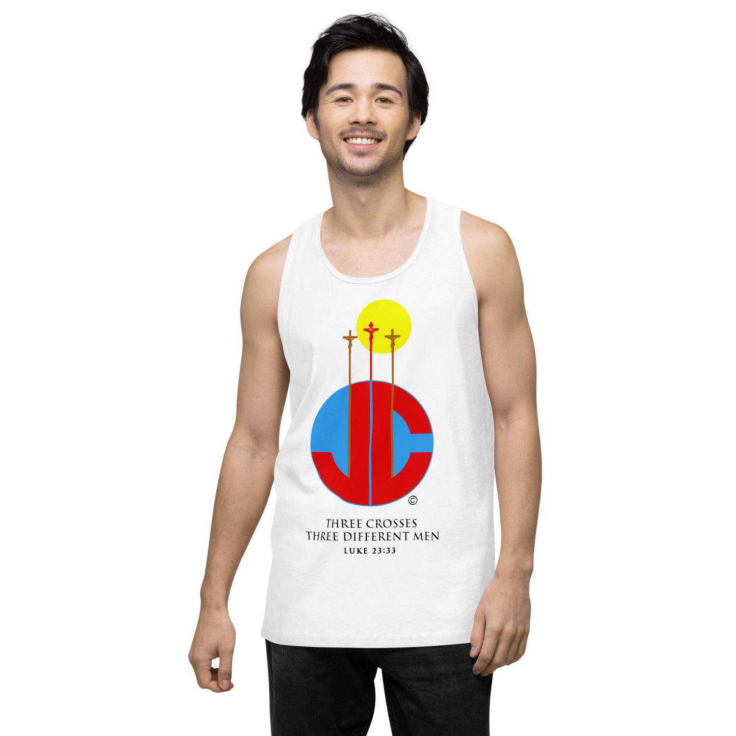 Three Crosses Men’s Premium Tank Top