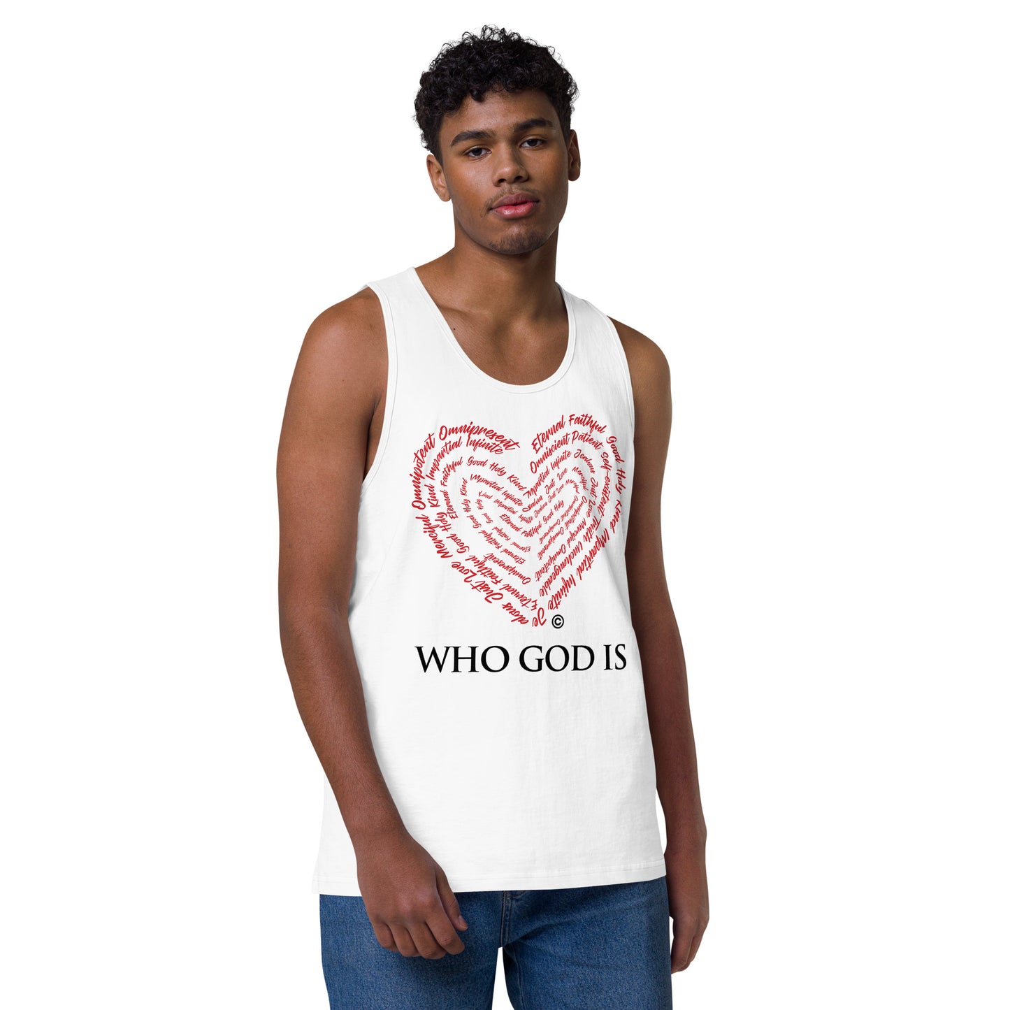 Who God Is Men’s Premium Tank Top