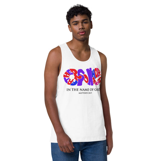 In the Name of God Men’s Premium Tank Top