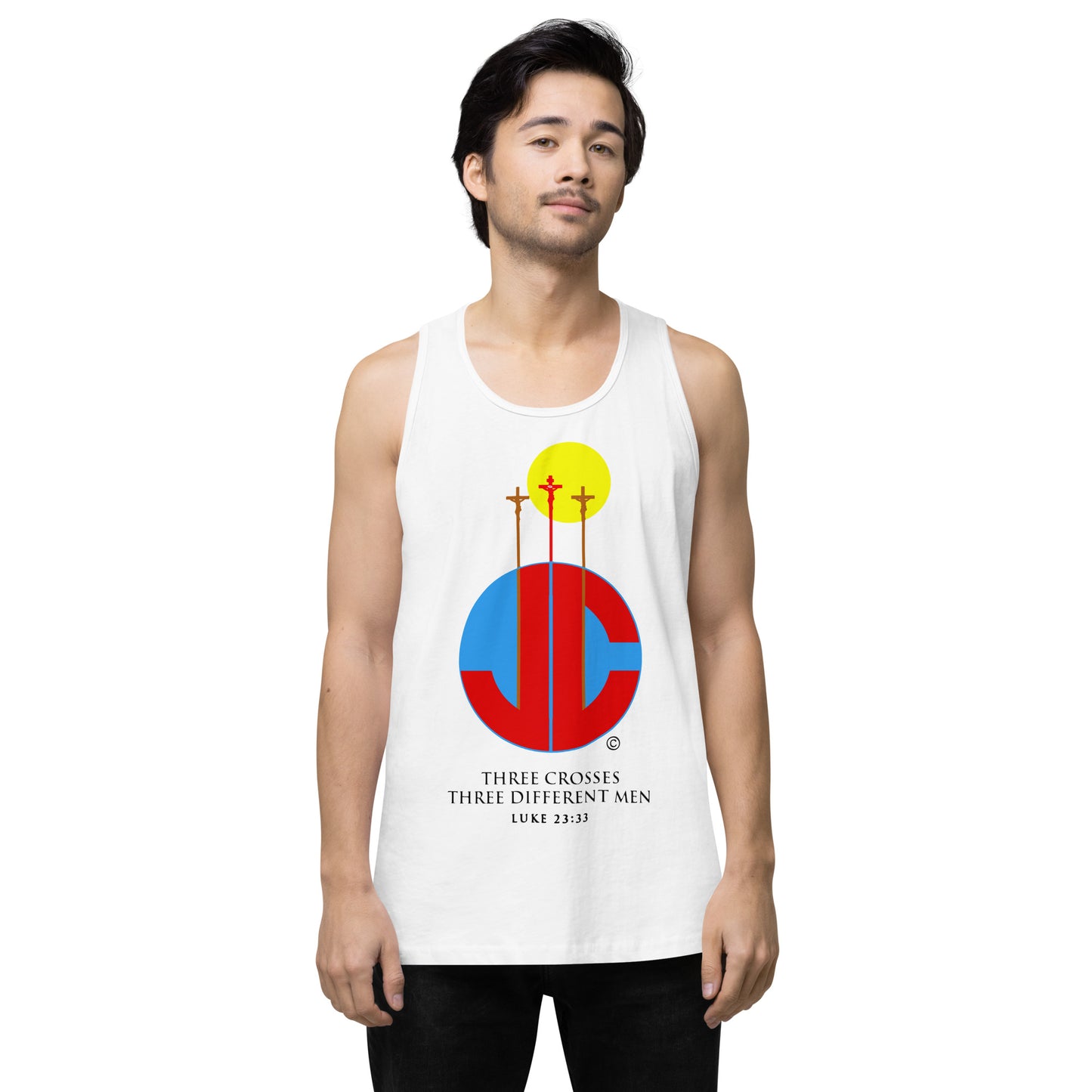Three Crosses Men’s Premium Tank Top