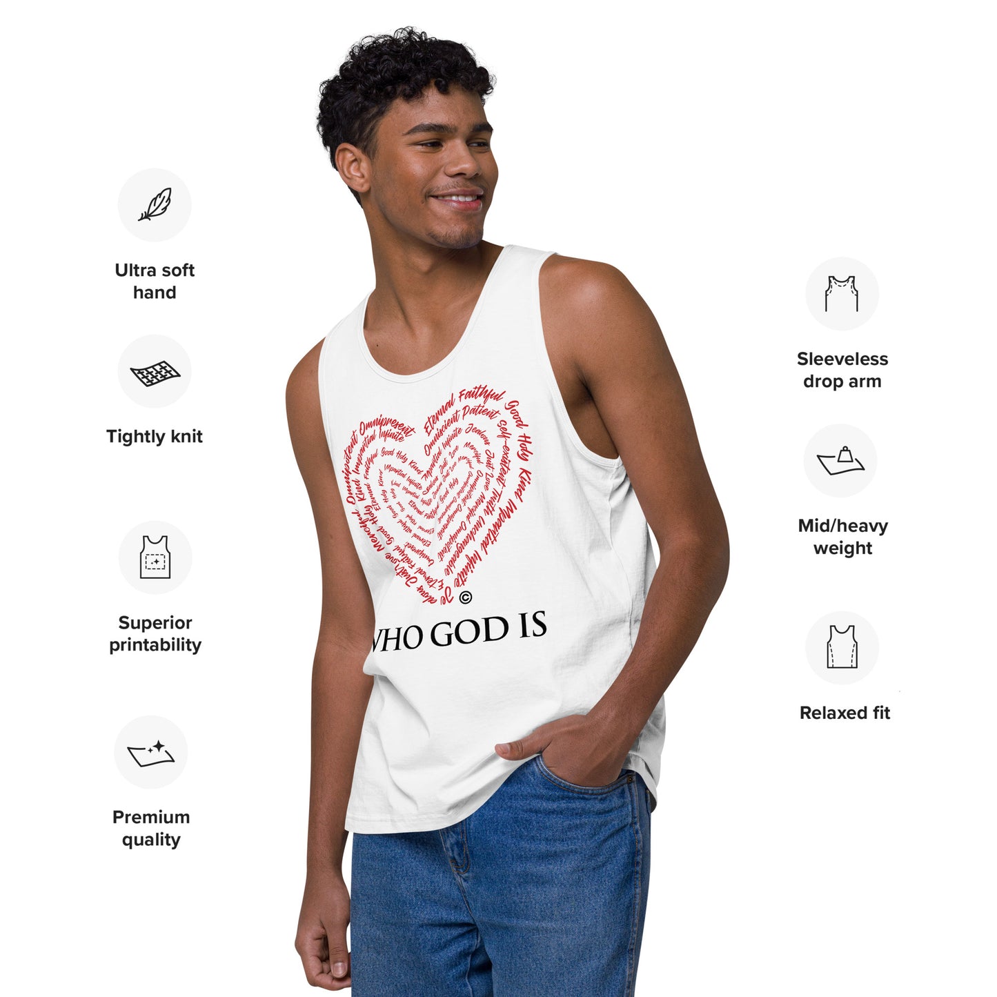Who God Is Men’s Premium Tank Top