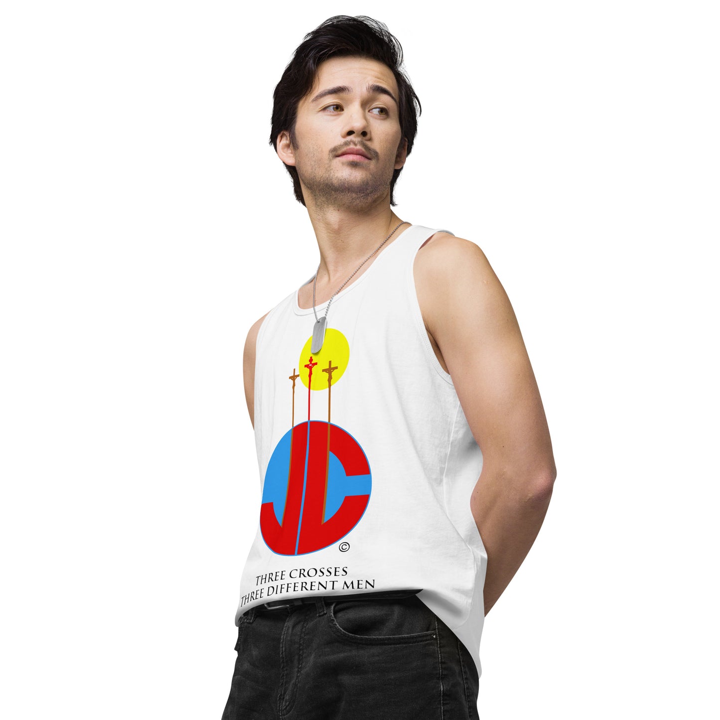 Three Crosses Men’s Premium Tank Top