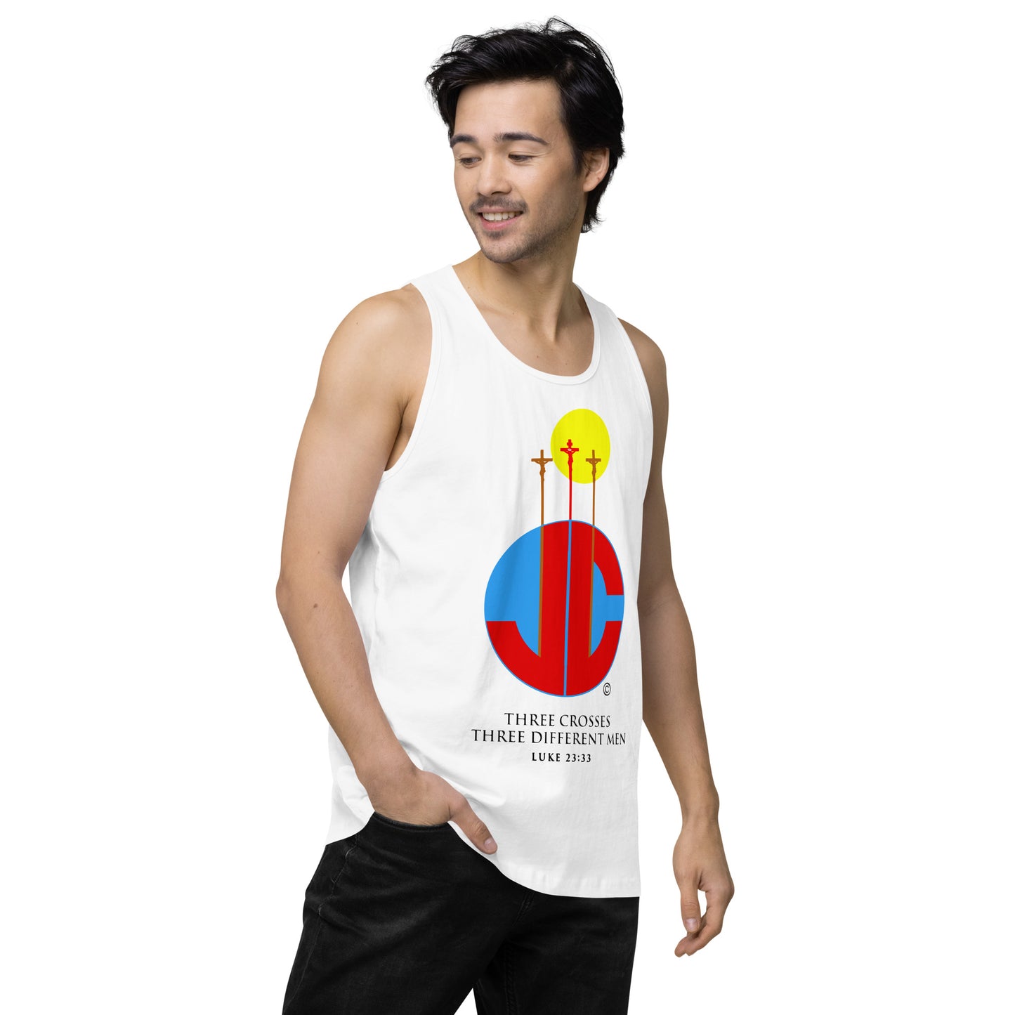 Three Crosses Men’s Premium Tank Top