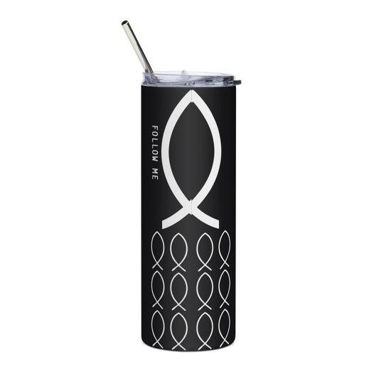 Follow Me Black Stainless Steel Tumbler