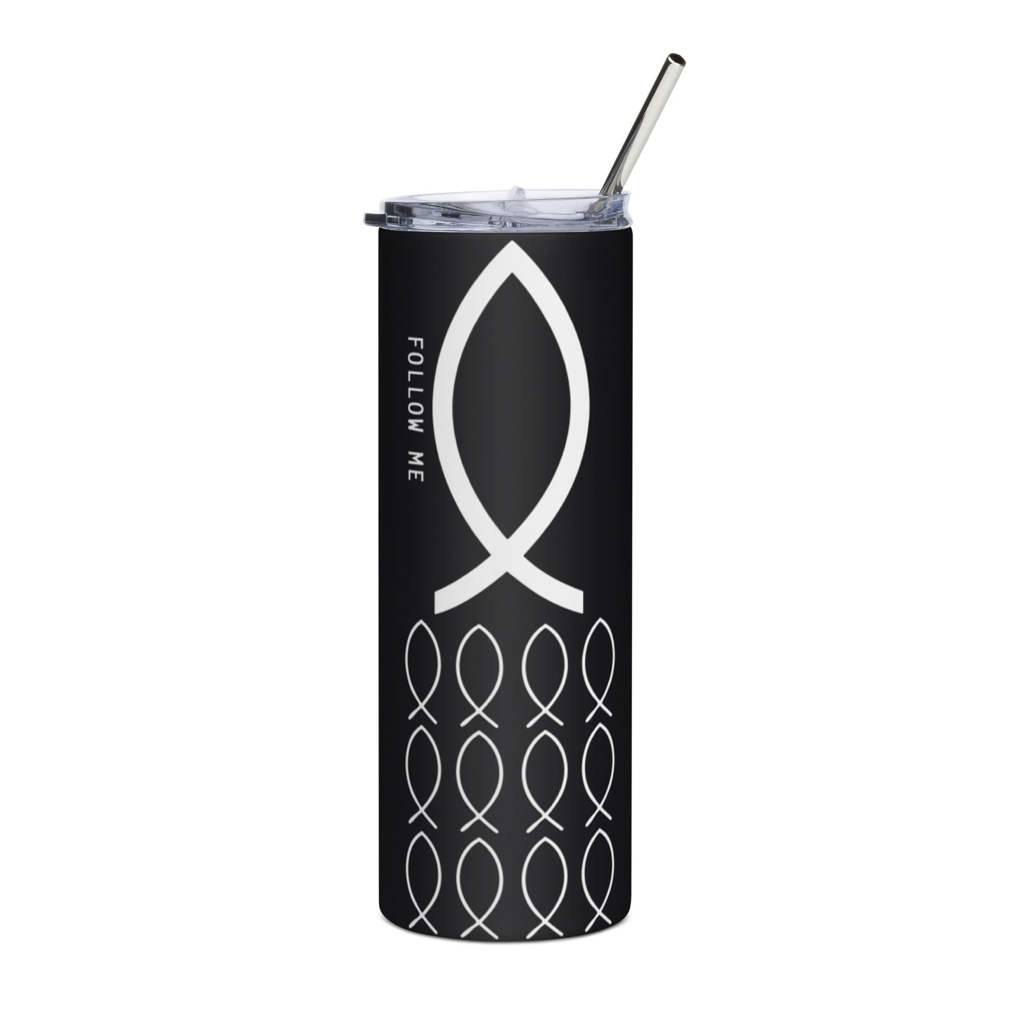 Follow Me Black Stainless Steel Tumbler
