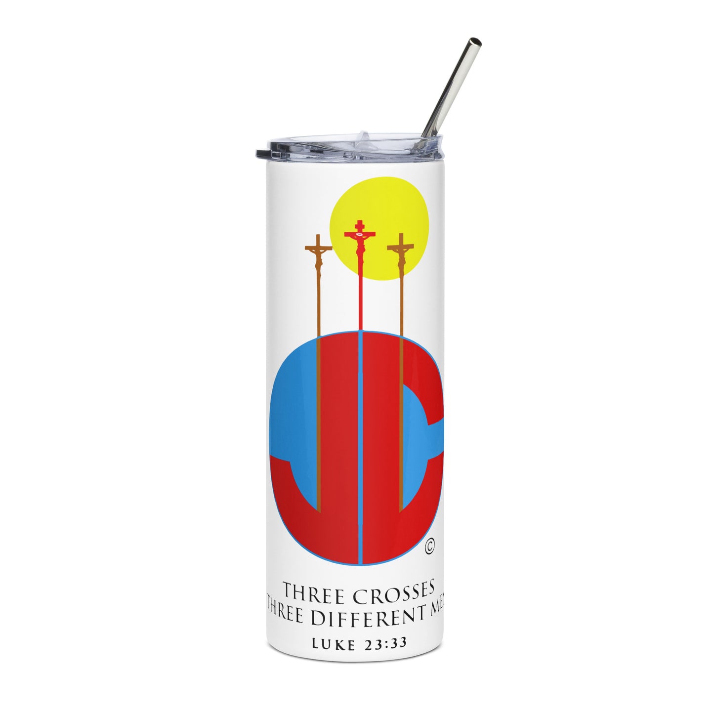 Three Crosses Stainless Steel Tumbler