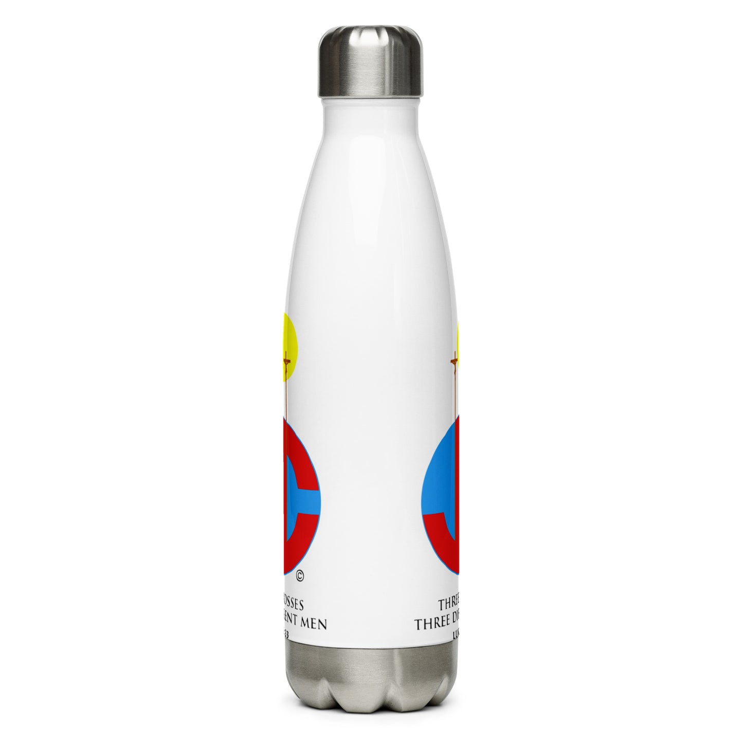 Three Crosses Stainless Steel Water Bottle