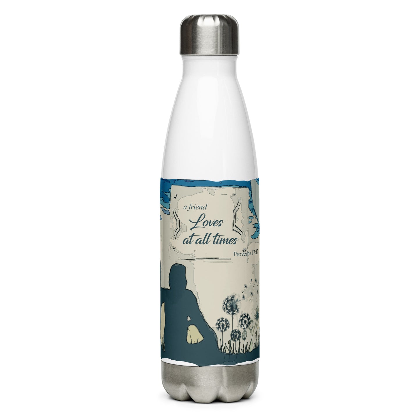 A Friend Loves at All Times Stainless Steel Water Bottle