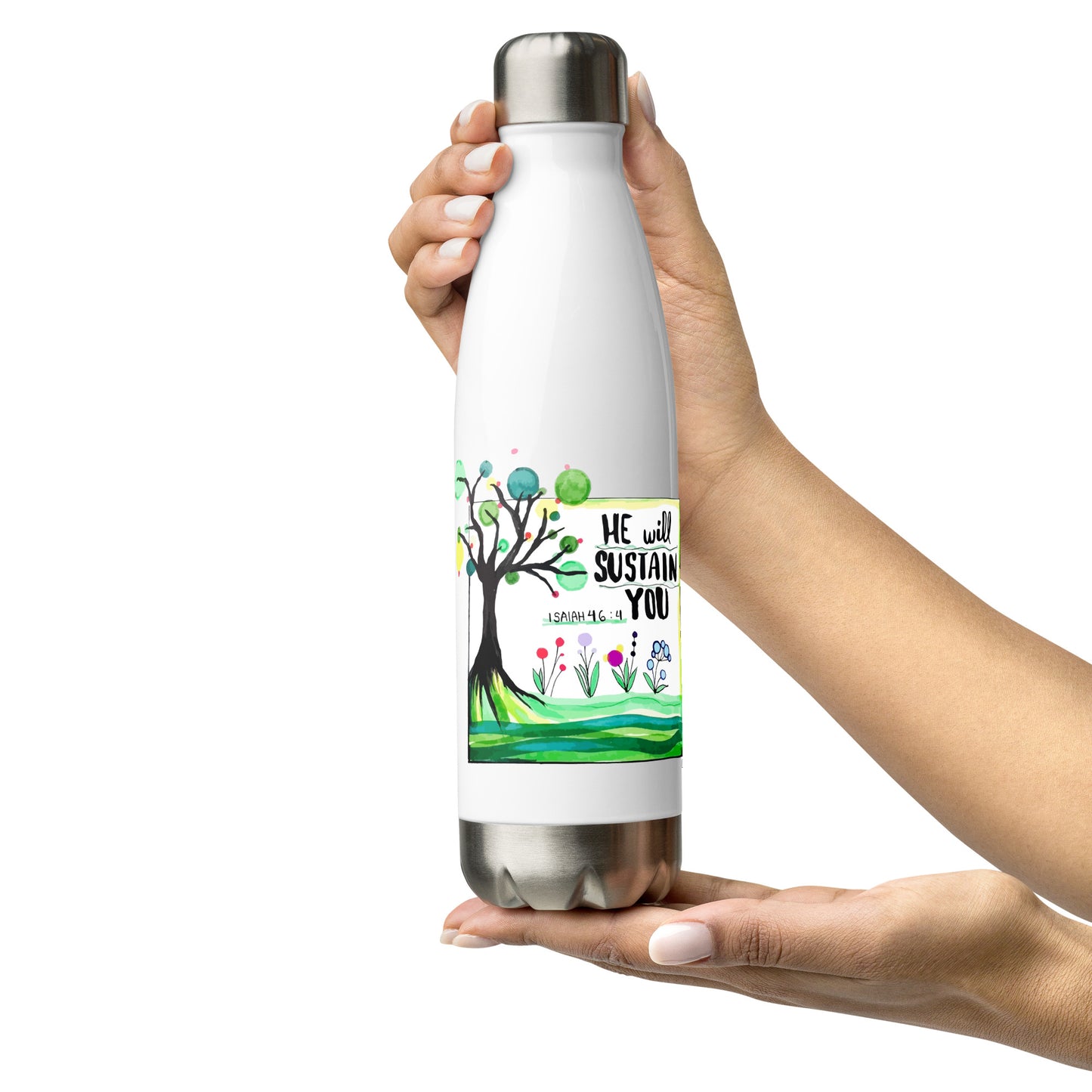 He Will Sustain You Stainless Steel Water Bottle