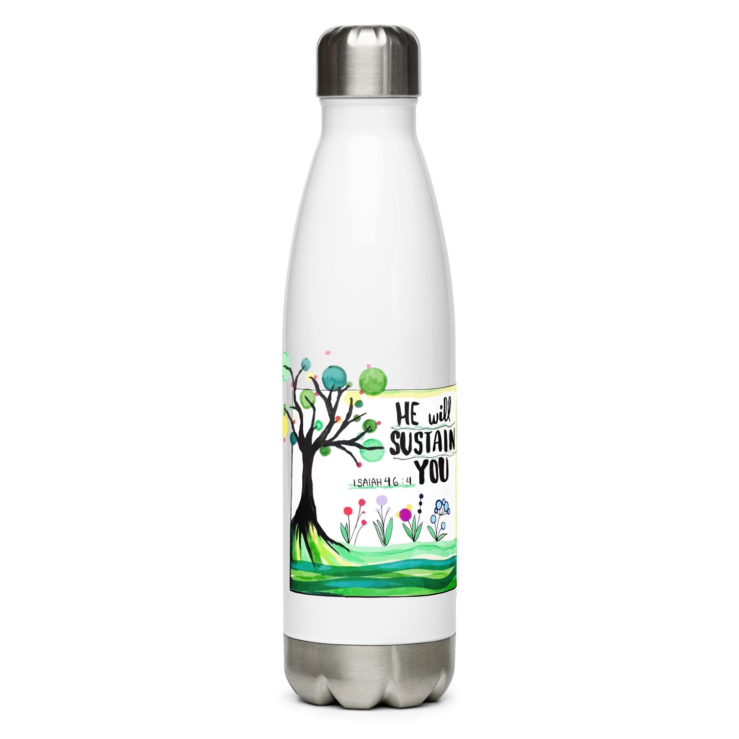 He Will Sustain You Stainless Steel Water Bottle