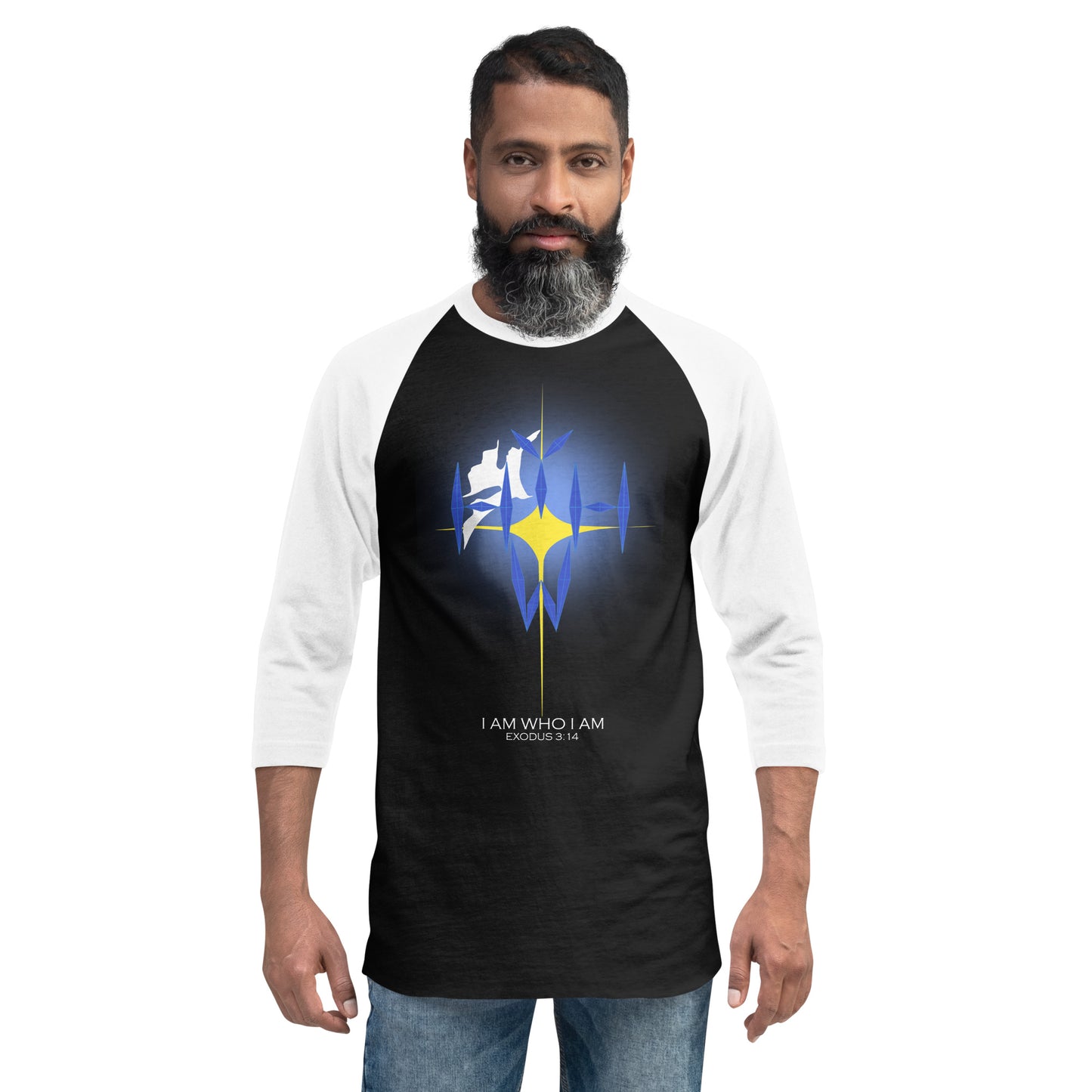 I Am Who I Am Dark-Colored 3/4 Sleeve Raglan Shirt