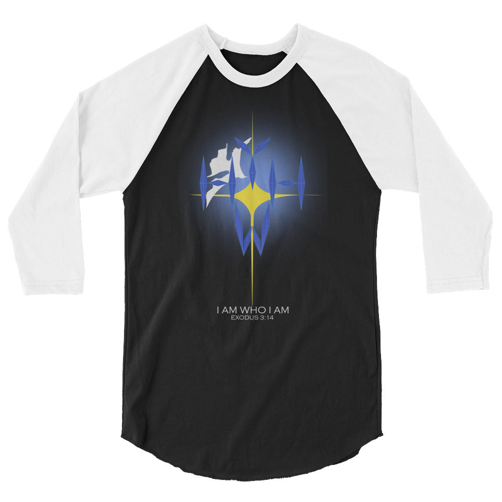 I Am Who I Am Dark-Colored 3/4 Sleeve Raglan Shirt