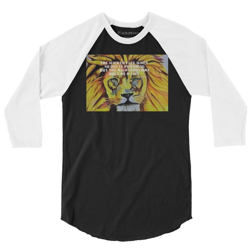 Bold as a Lion Men's 3/4 Sleeve Raglan Shirt