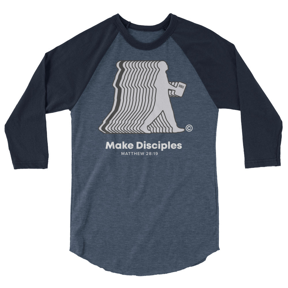 Make Disciples Dark-Colored 3/4 Sleeve Raglan Shirt