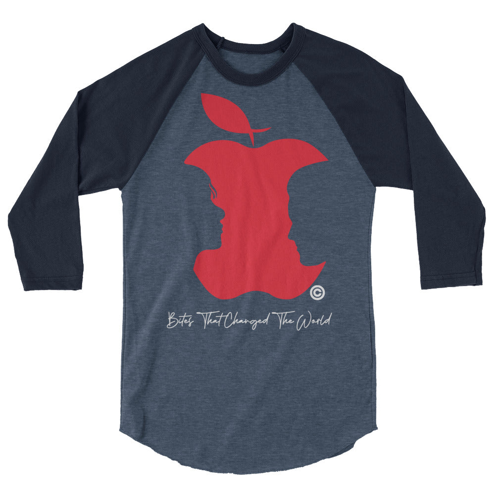 Bites That Changed the World V2 Men's 3/4 Sleeve Raglan Shirt