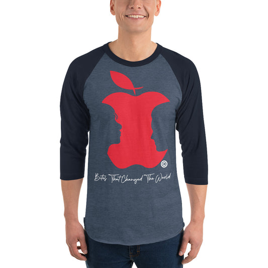 Bites That Changed the World V2 Men's 3/4 Sleeve Raglan Shirt