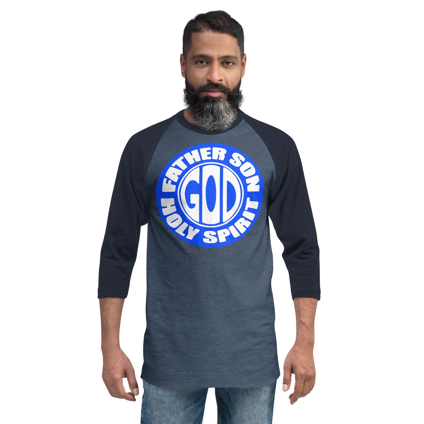 Father Son Holy Spirit Men's 3/4 Sleeve Raglan Shirt