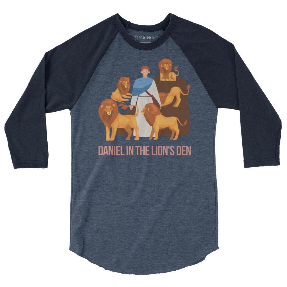 Daniel in the Lion's Den Men's 3/4 Sleeve Raglan Shirt