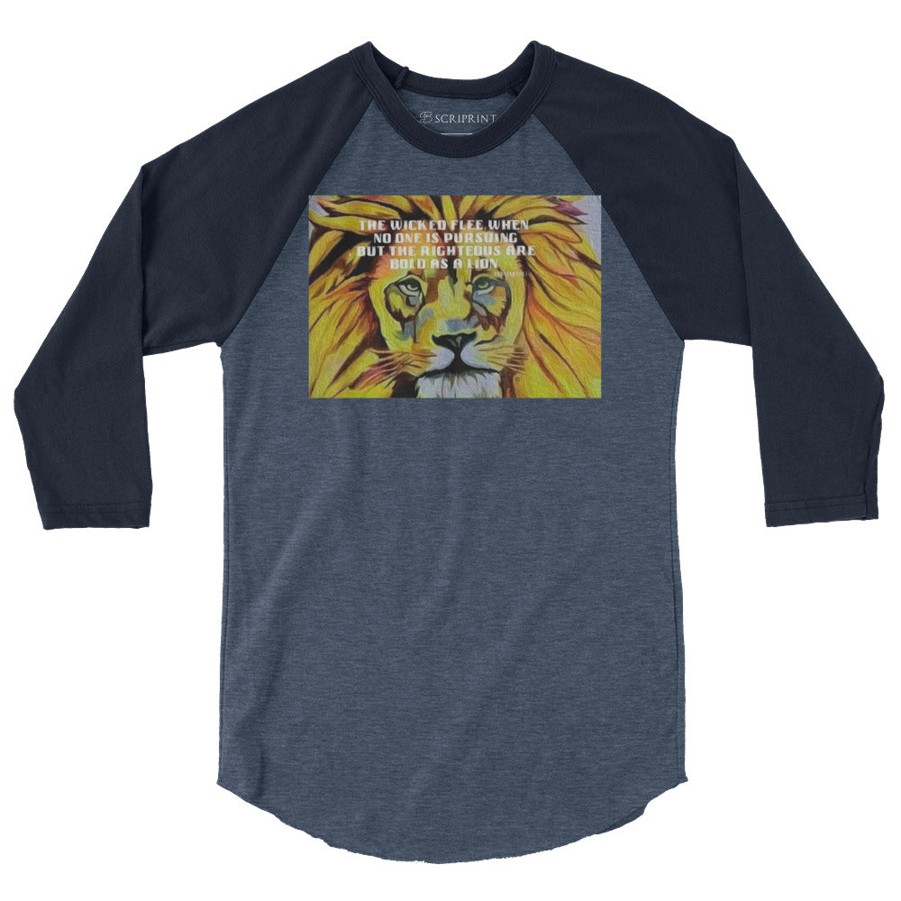Bold as a Lion Men's 3/4 Sleeve Raglan Shirt