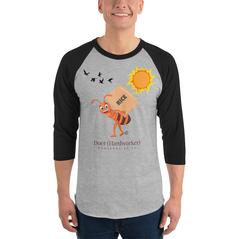 Doer - Hardworker Men's 3/4 Sleeve Raglan Shirt