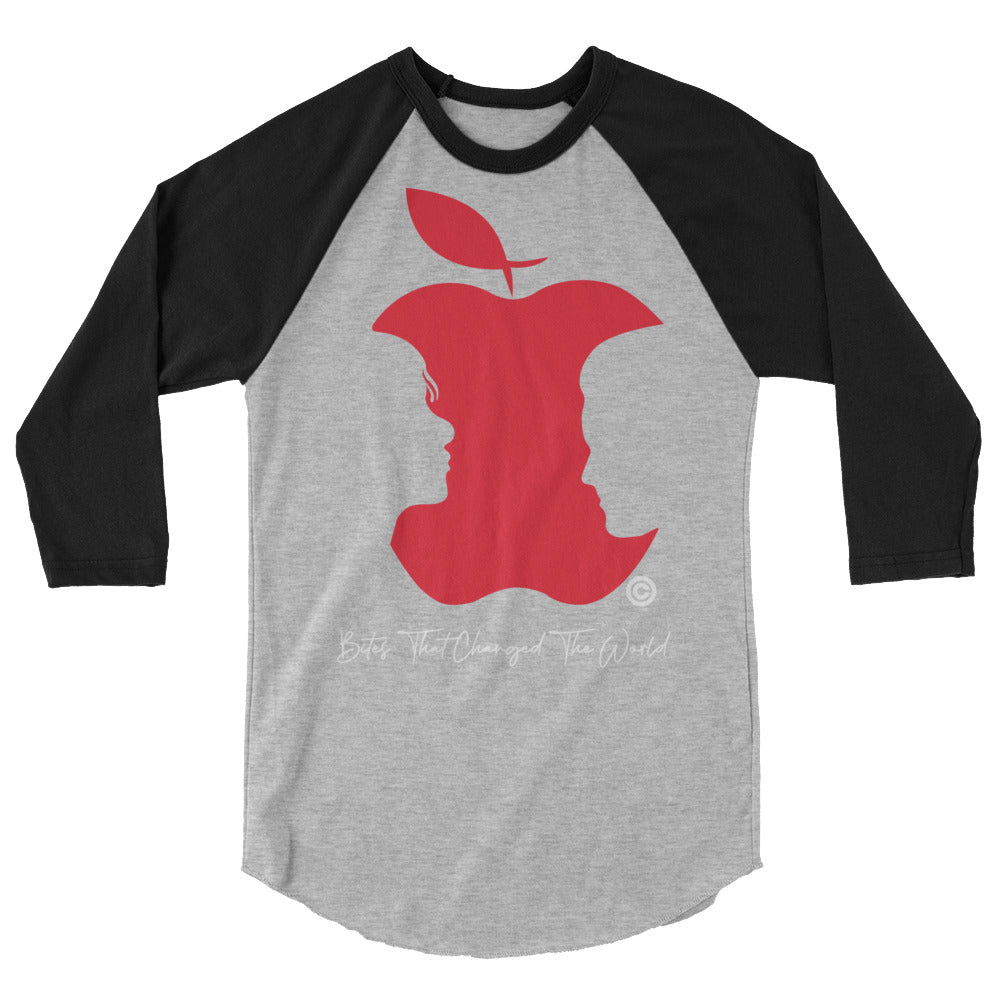 Bites That Changed the World V2 Men's 3/4 Sleeve Raglan Shirt