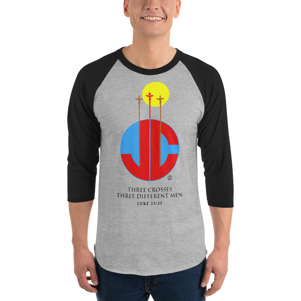 Three Crosses 3/4 Sleeve RaglanSshirt