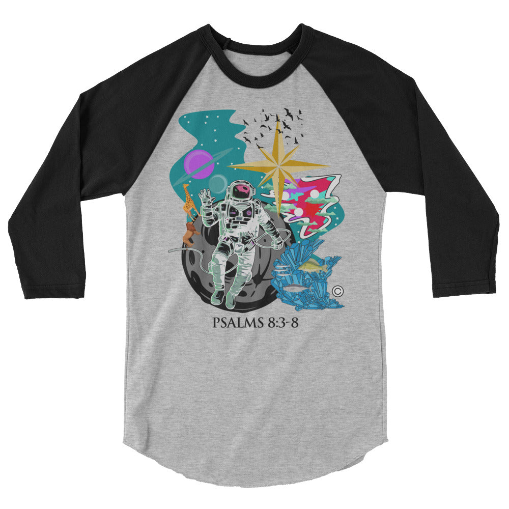 Psalm 8:3-8 Men's 3/4 Sleeve Raglan Shirt