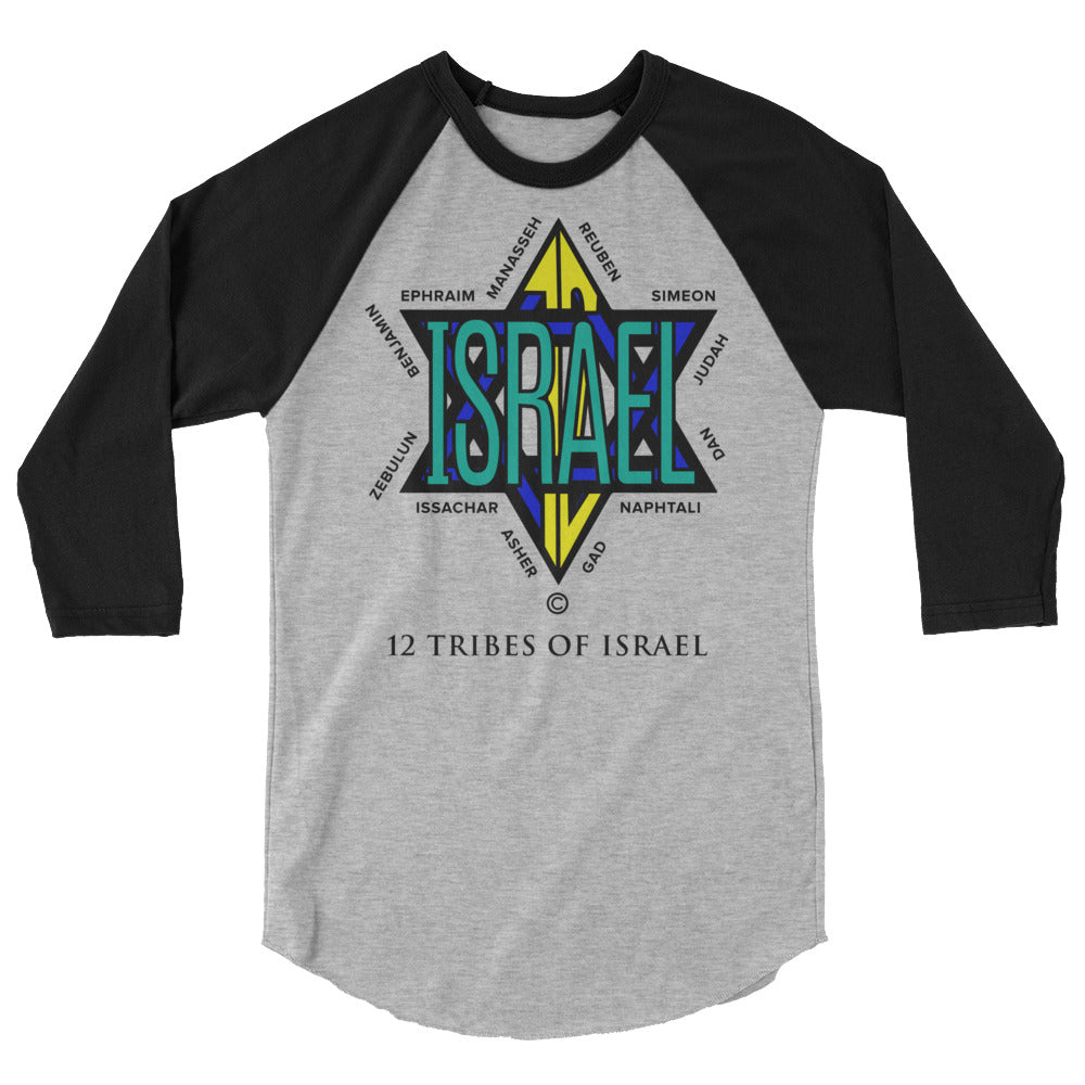 12 Tribes of Israel Men's 3/4 Sleeve Raglan Shirt