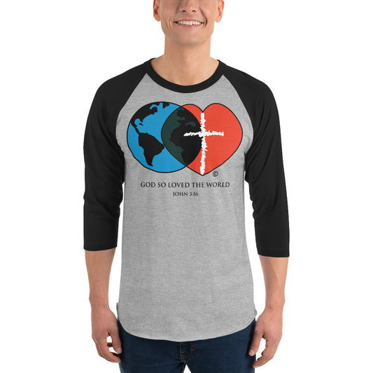 John 3:16 Men's 3/4 Sleeve Raglan Shirt