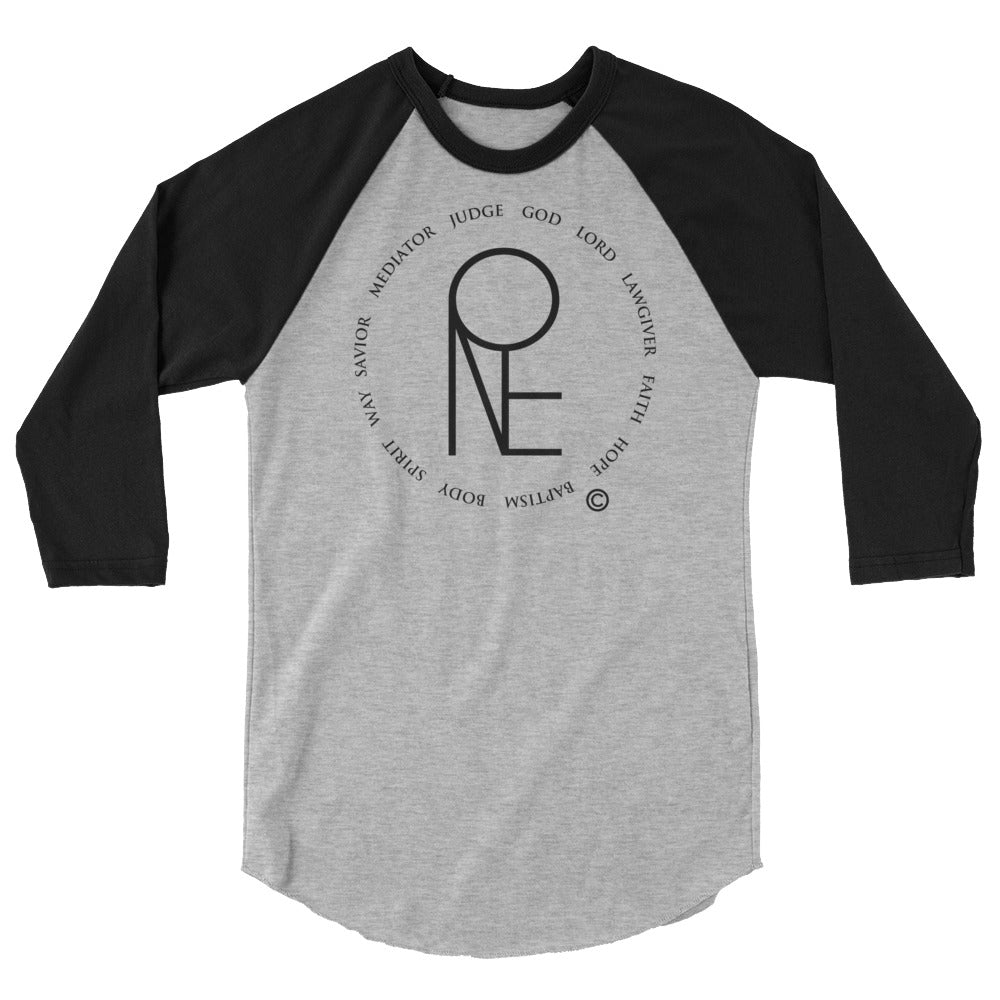 One God Men's 3/4 Sleeve Raglan Shirt