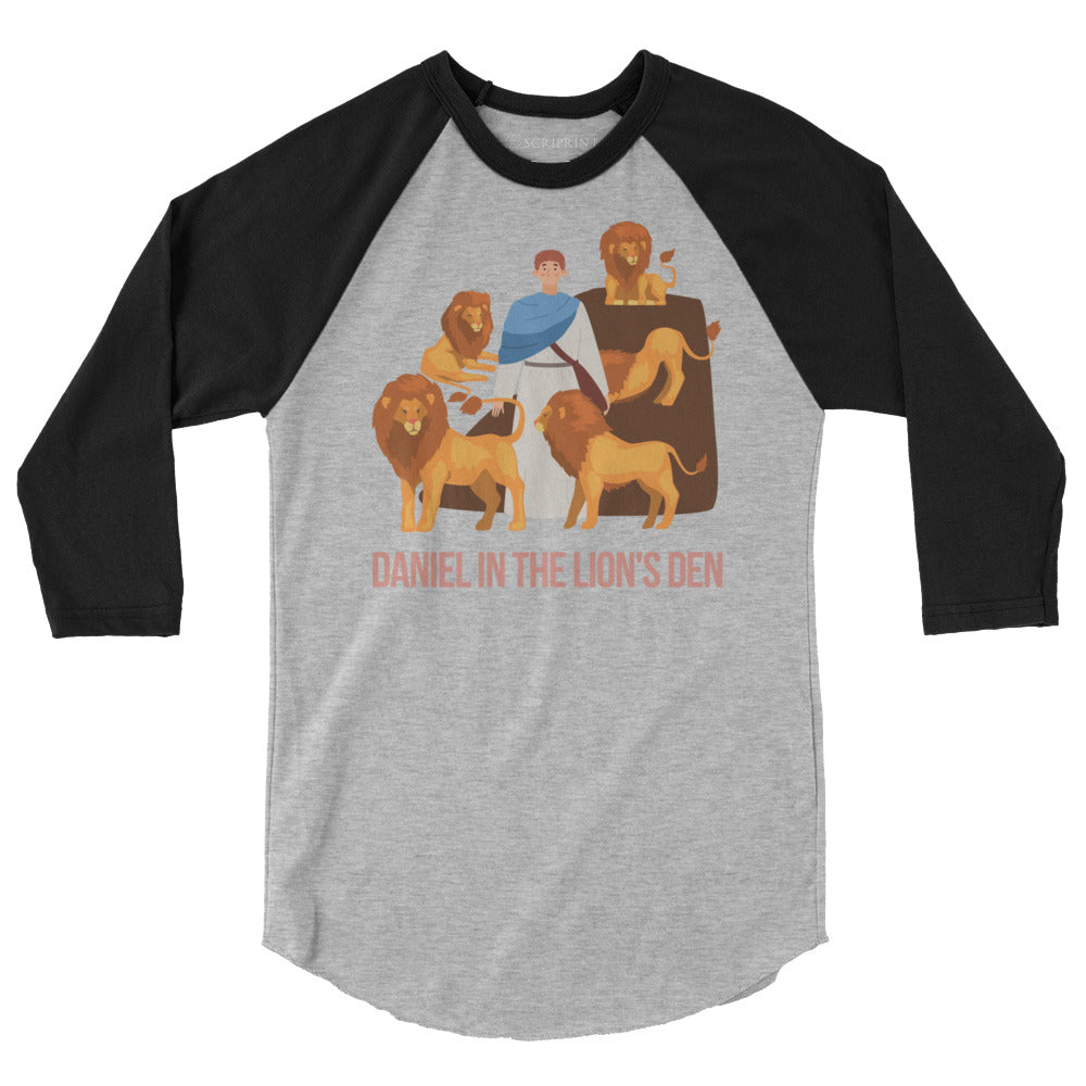 Daniel in the Lion's Den Men's 3/4 Sleeve Raglan Shirt