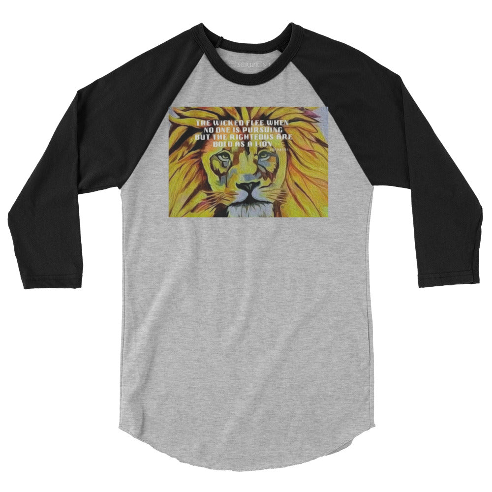 Bold as a Lion Men's 3/4 Sleeve Raglan Shirt