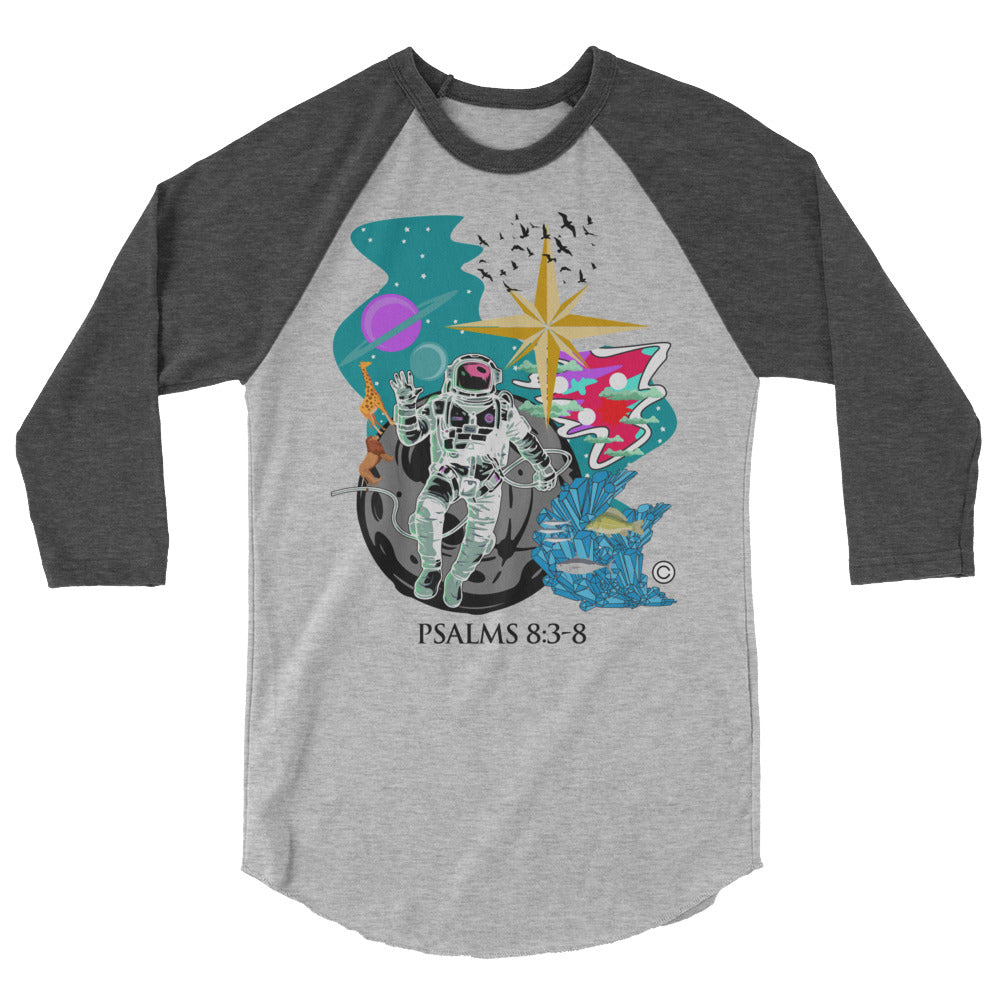 Psalm 8:3-8 Men's 3/4 Sleeve Raglan Shirt