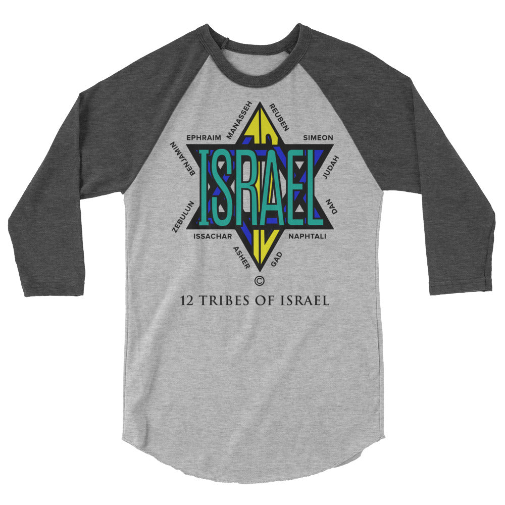 12 Tribes of Israel Men's 3/4 Sleeve Raglan Shirt