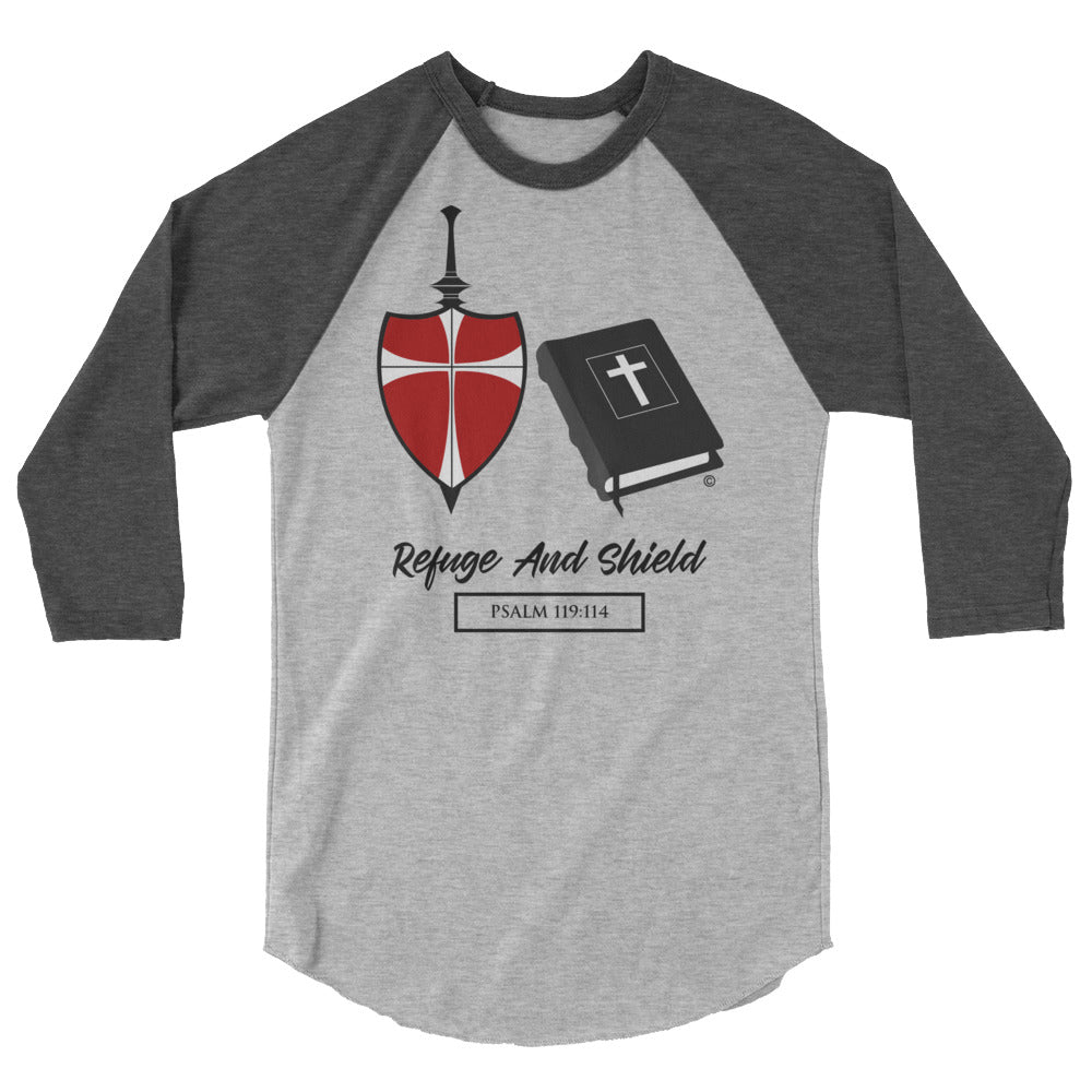 Refuge and Shield Men's 3/4 Sleeve Raglan Shirt