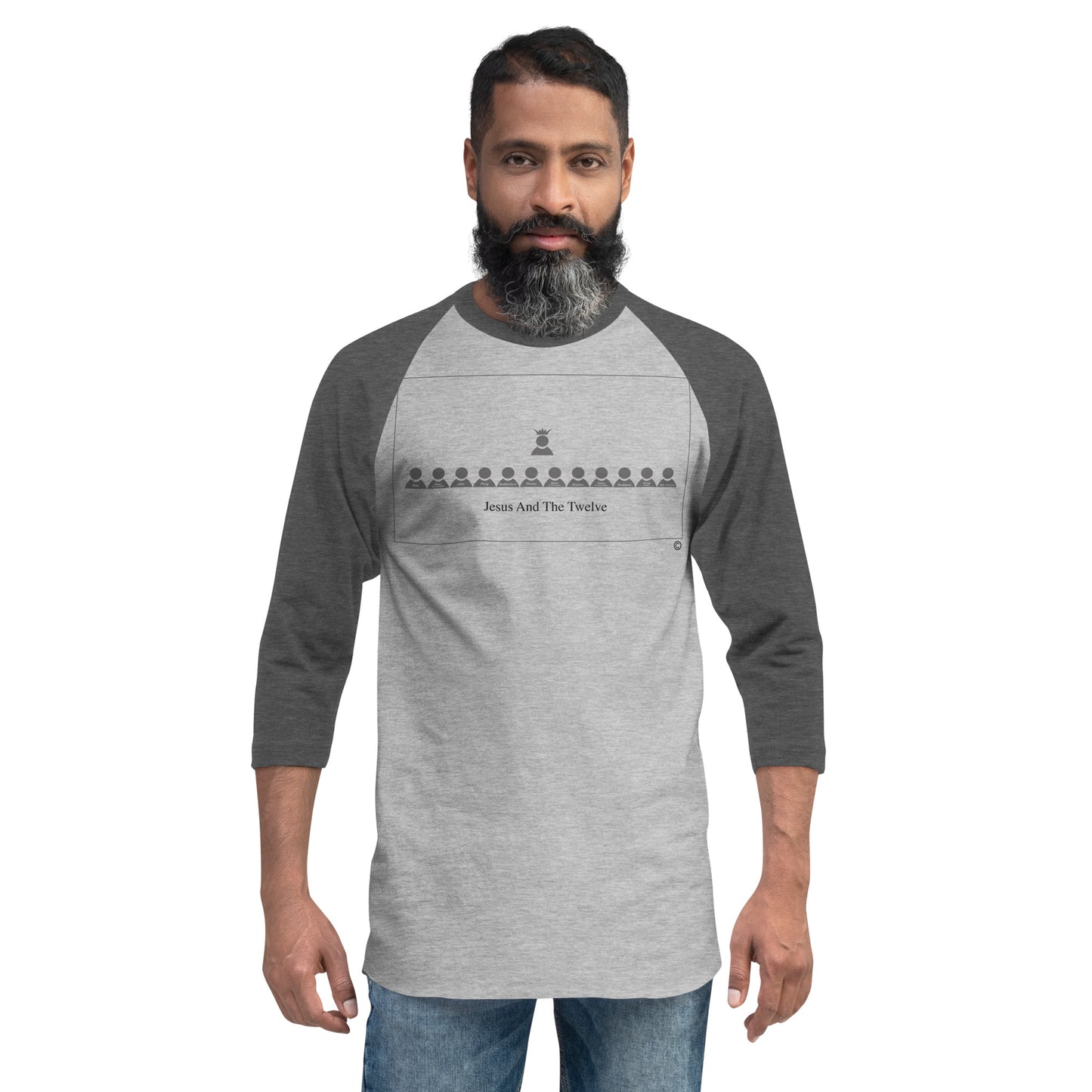 Jesus and the Twelve Men's 3/4 Sleeve Raglan Shirt