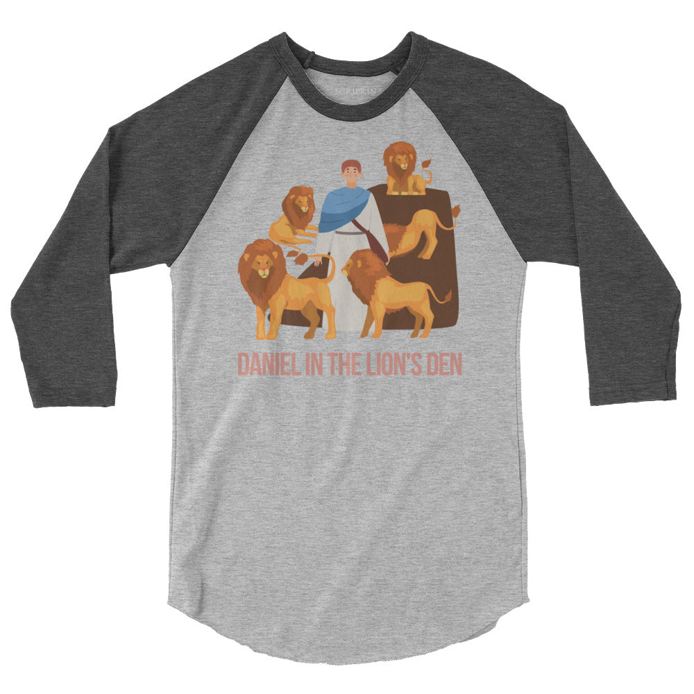 Daniel in the Lion's Den Men's 3/4 Sleeve Raglan Shirt